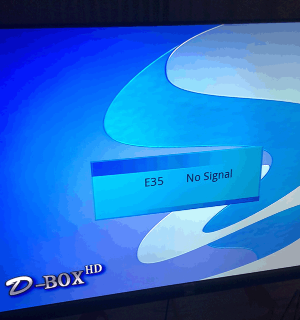 D-BOX HD显示E35 No signal